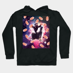 Cowboy Space Sloth On Llama Unicorn - Hot-Dog Hoodie